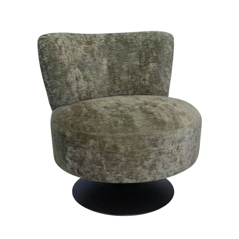 ভেলভেট সজ্জিত 360° সুইভেল অ্যাকসেন্ট চেয়ার